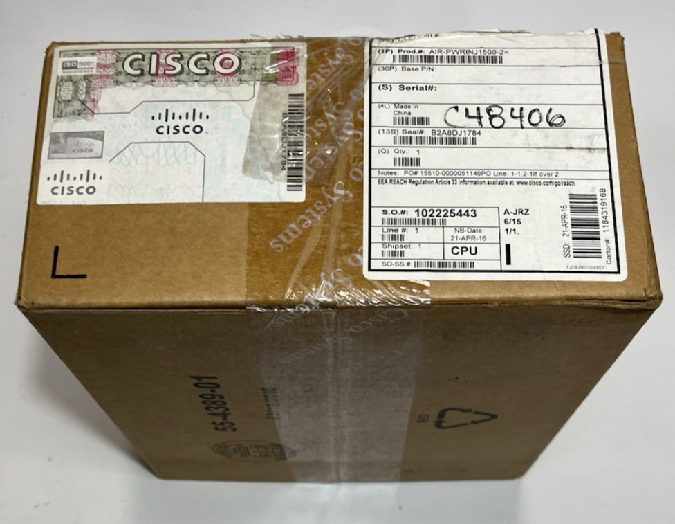 BRAND NEW Cisco Aironet Series Power Injector AIR-PWRINJ1500-2
