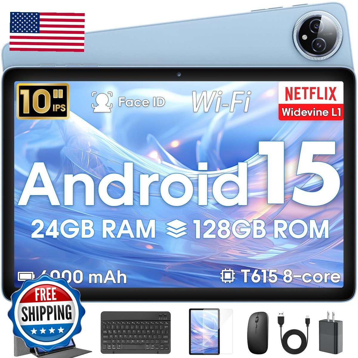 Hasskya K70 10 Inch Android Tablet Blue