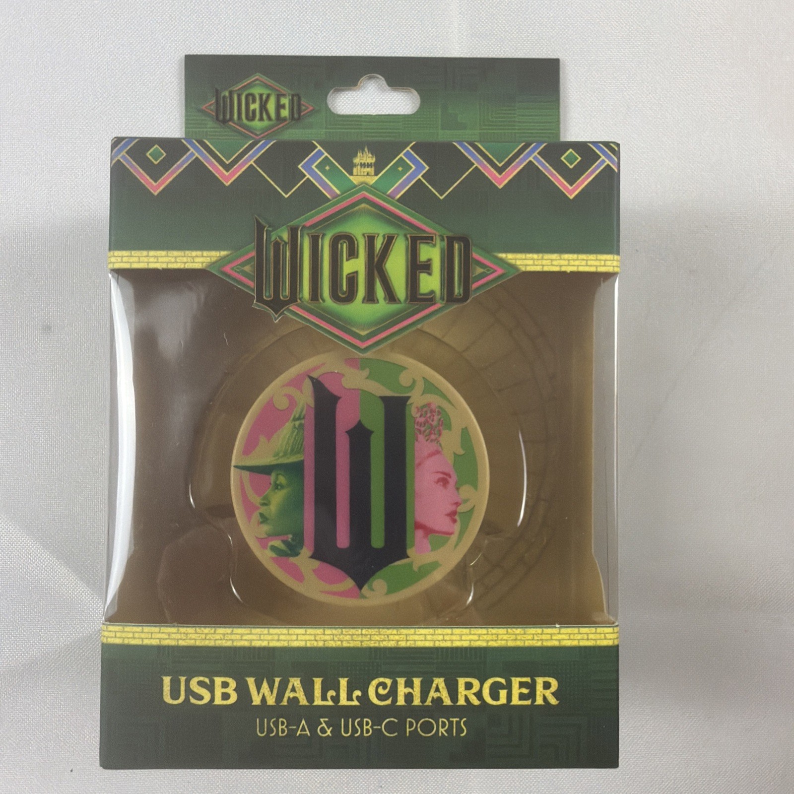 Wicked USB Wall Charger USB-A & USB-C Ports Elphaba Glinda CultureFly New Sealed
