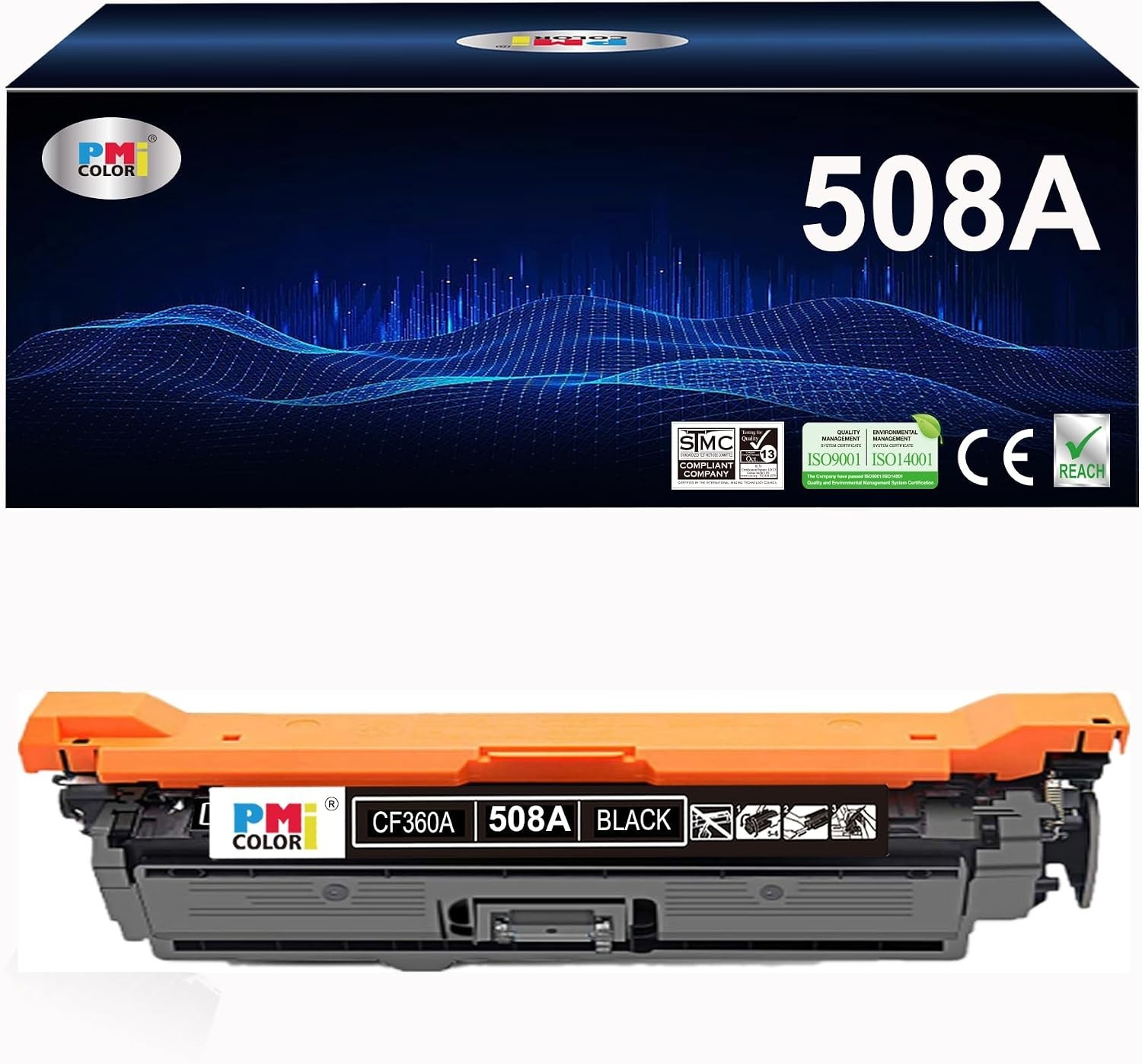 508A Black Toner Cartridge HP CF360A M552 M553 M577 Compatible 1-Piece BN