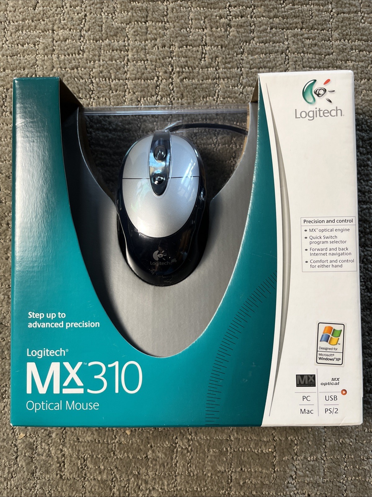 2003 Logitech Mx310 Optical Mouse PC USB Windows New Sealed