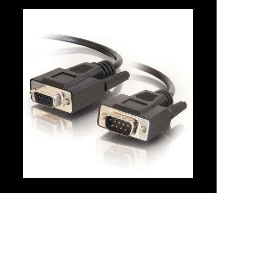 NEW C2G  52030 6ft (1.8m) DB9 M/F Serial RS232 Extension Cable - Black