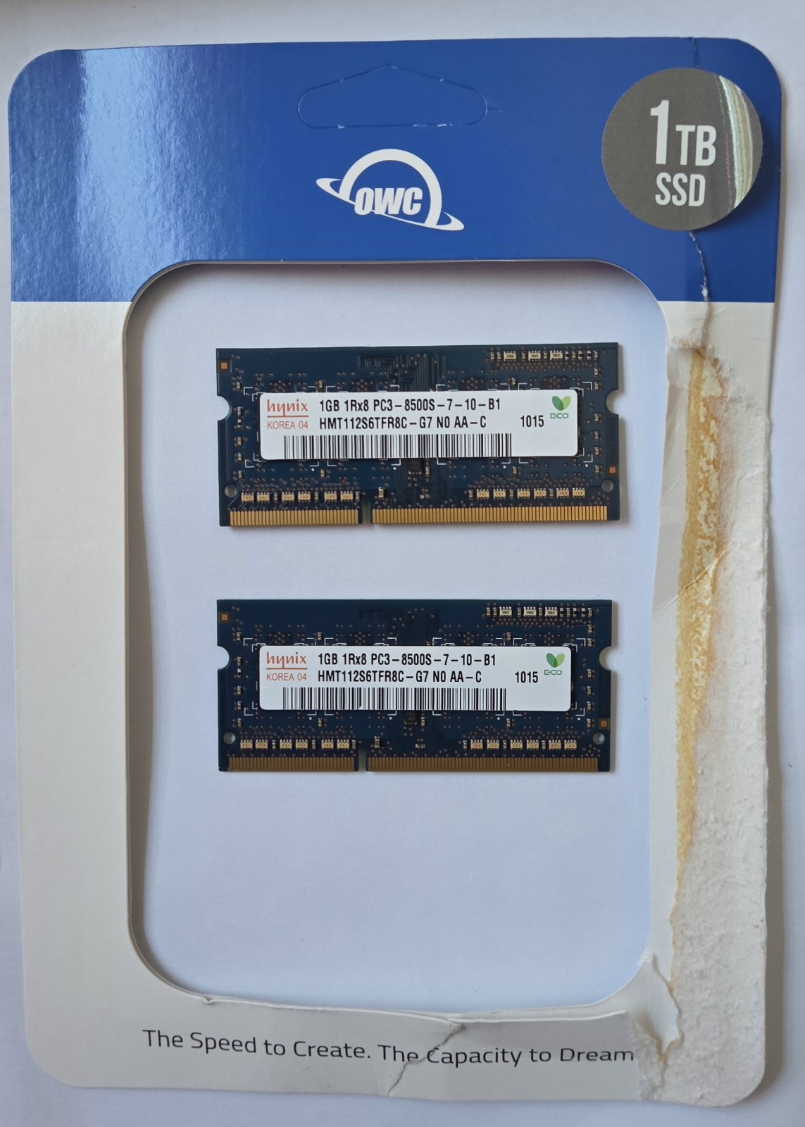 OWC Hynix 1GB 1R×8 PC3 - 8500s - 7 - 10 - B1 / New Open Box 