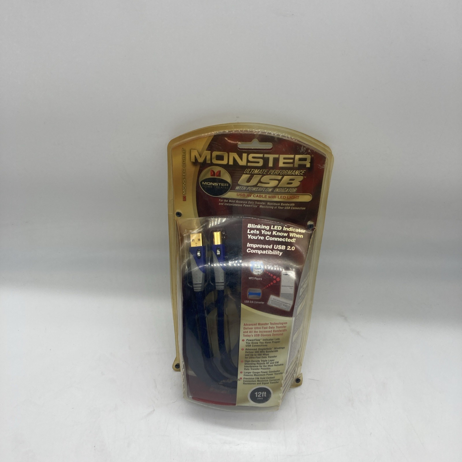 Monster Ultimate Performance 12 Ft Midi USB AV Power Cable W/ LED Indicator