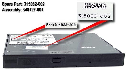 HP 315082-002 - 24x CD-Rom Drive Tested Working