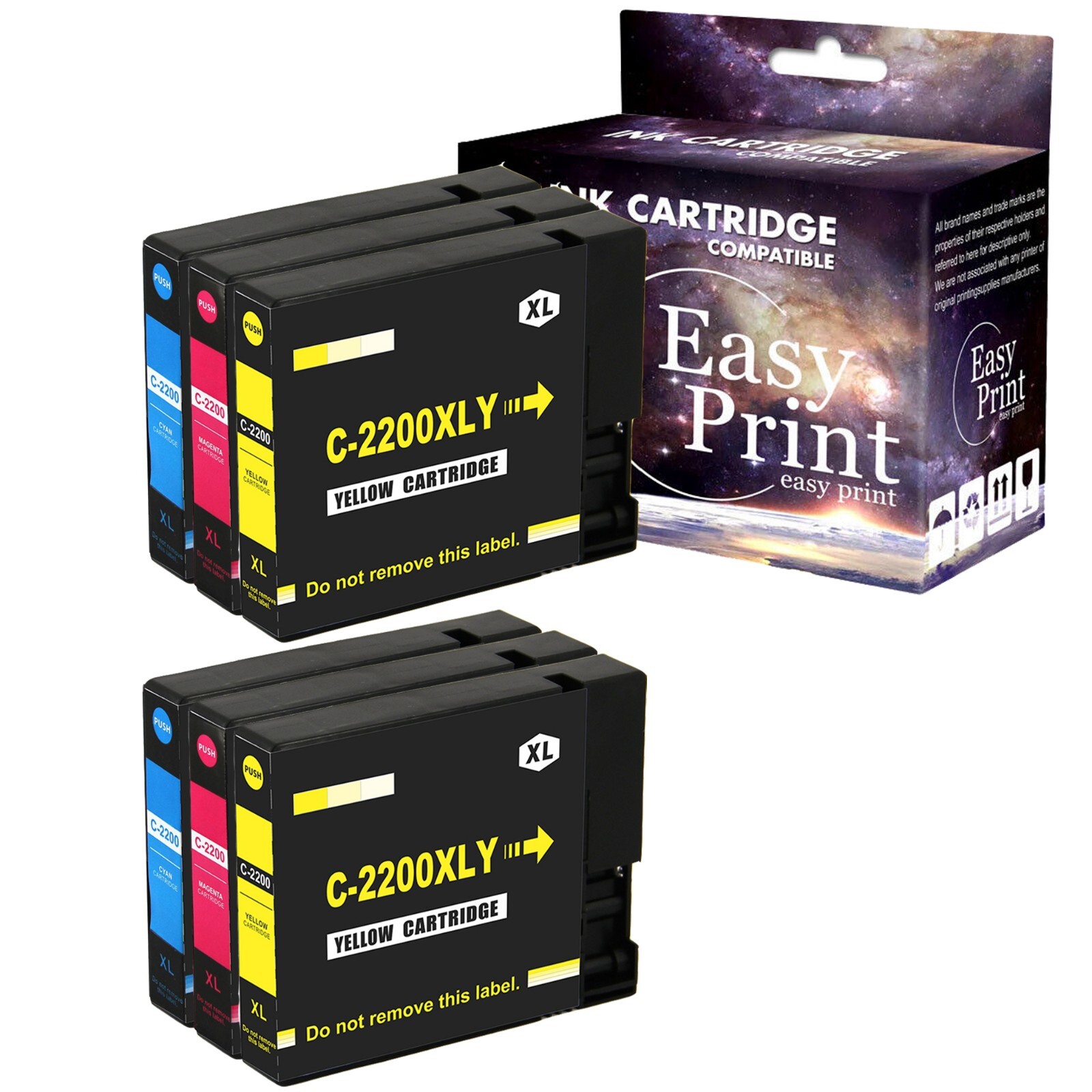 6PK PGI2200XL Ink Cartridge for Canon Maxify MB5420 iB4020 iB4120,2C2M2Y
