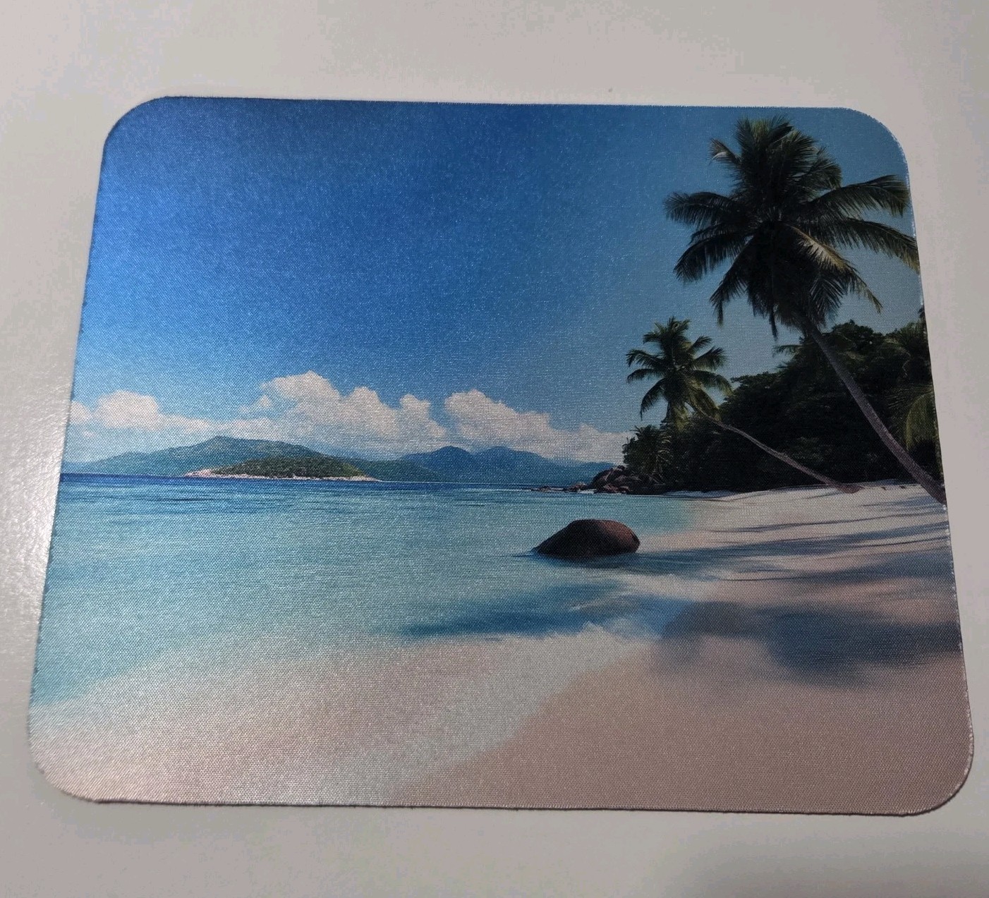 Summer Beach Palm Tree Computer Mouse Pad 8x9 Inch Premium Textured Non-Slip