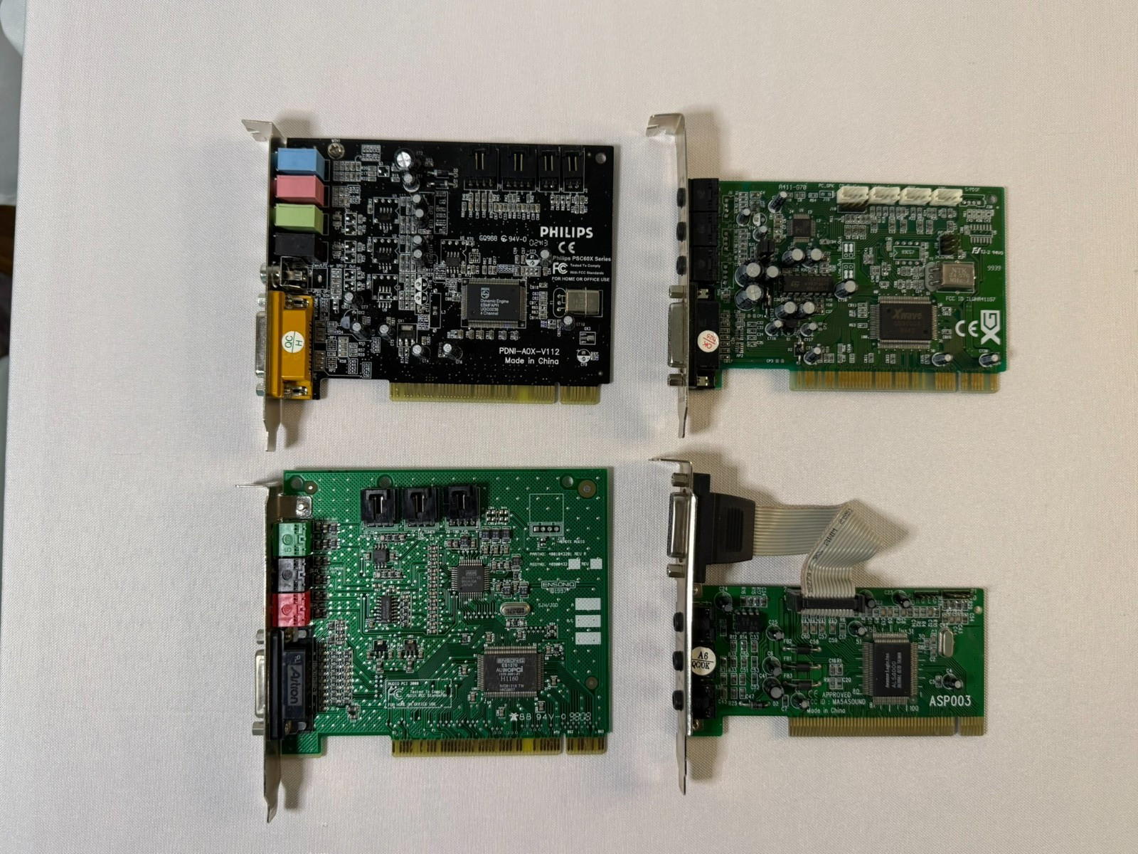 Lot 4 Vintage PCI Sound Cards Ensoniq AudioPCI 3000 Philips PSC604 ALS4000 Xwave