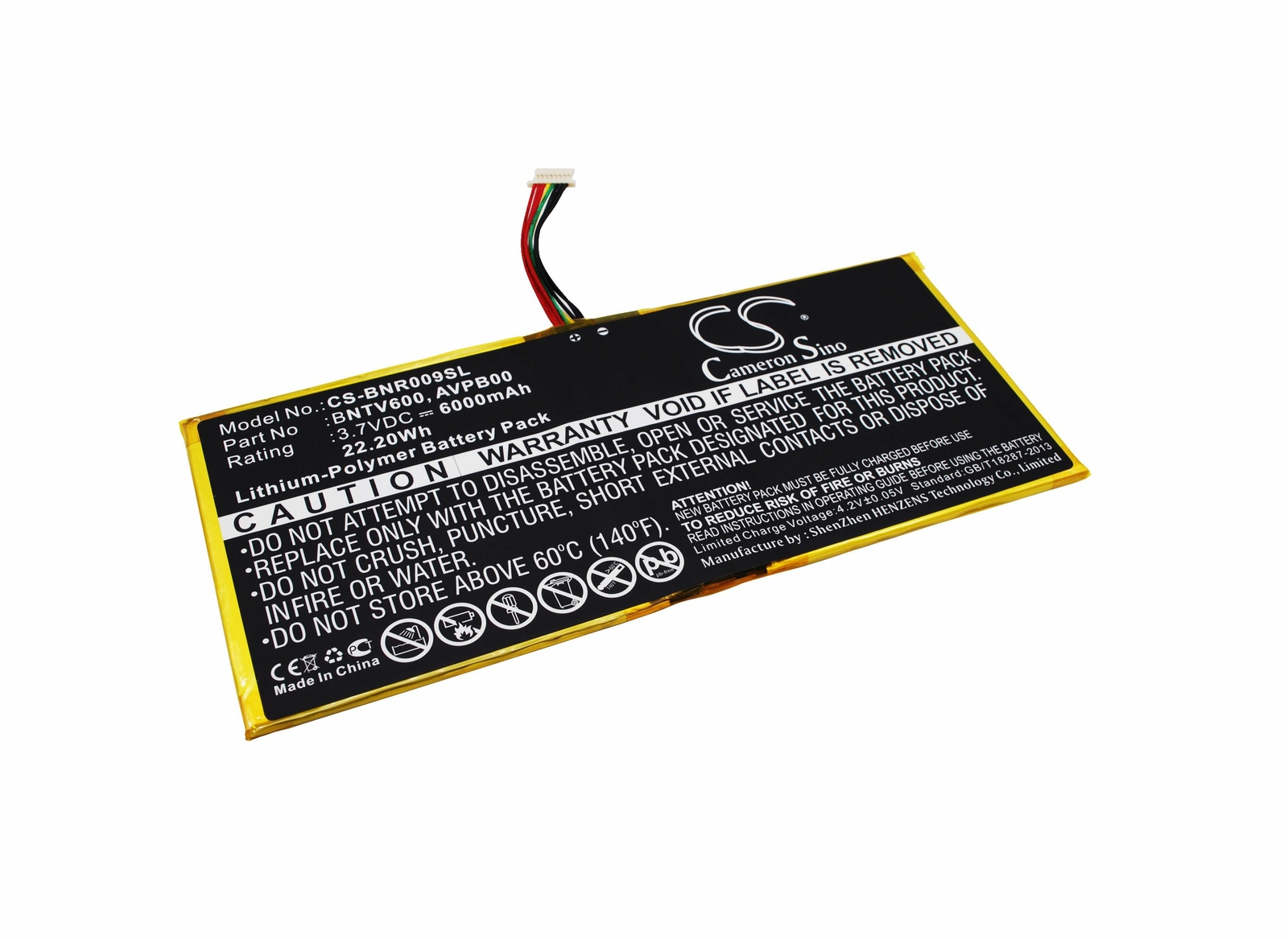 6000mAh Battery For Barnes&Noble BNTV600,Nook HD+,Ovation,AVPB00;AVPB002-A110-01