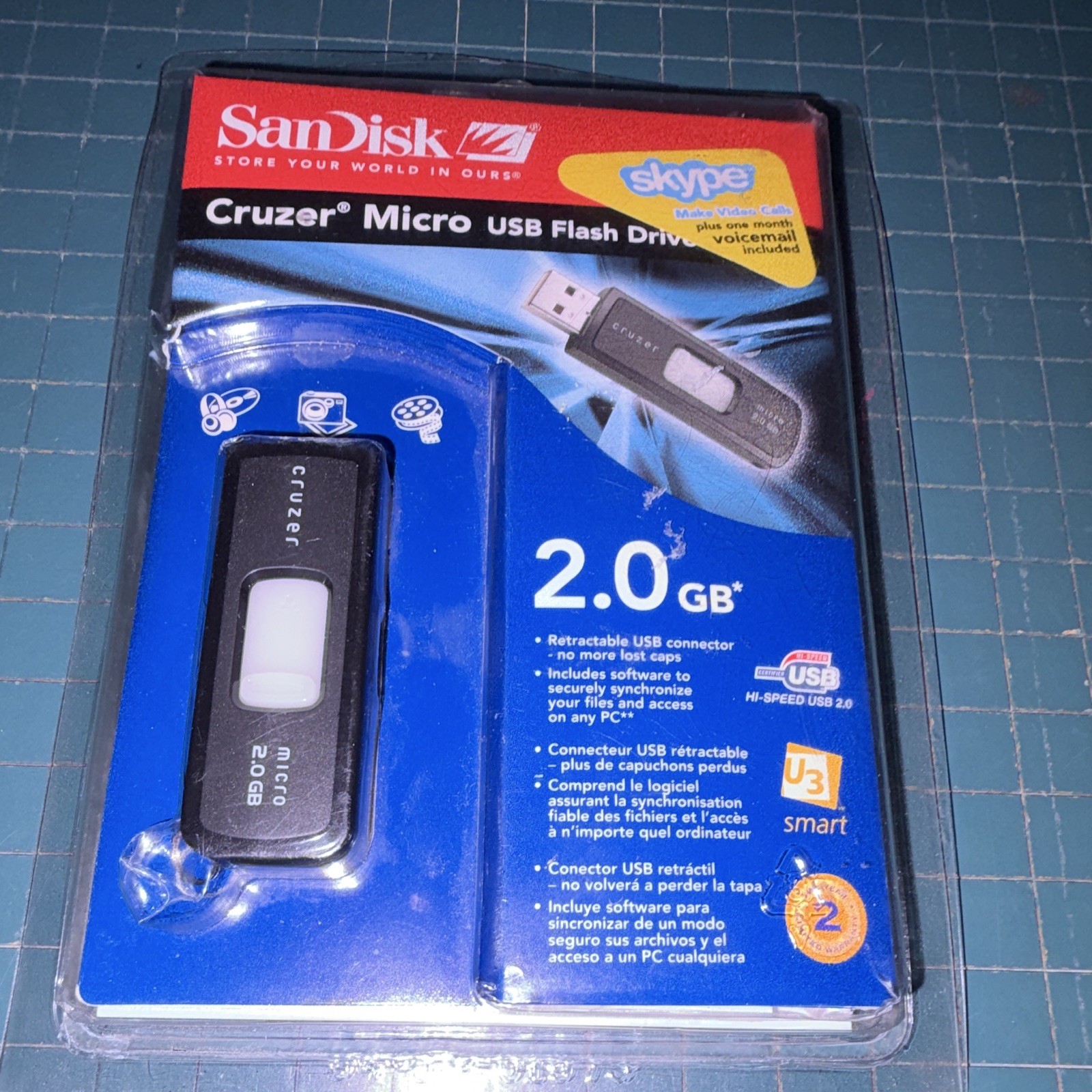 (SEALED) Cruzer Micro 2GB USB 2006 vintage Skype promotional
