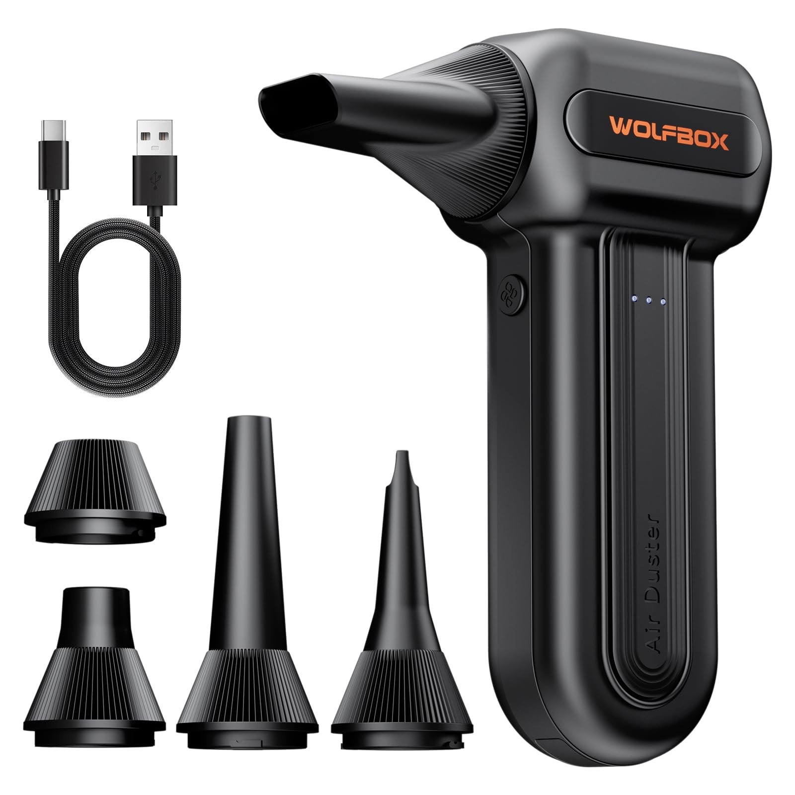 WOLFBOX MF60 Compressed Air Duster, 3Speed Adjustable, Electric, Cordless