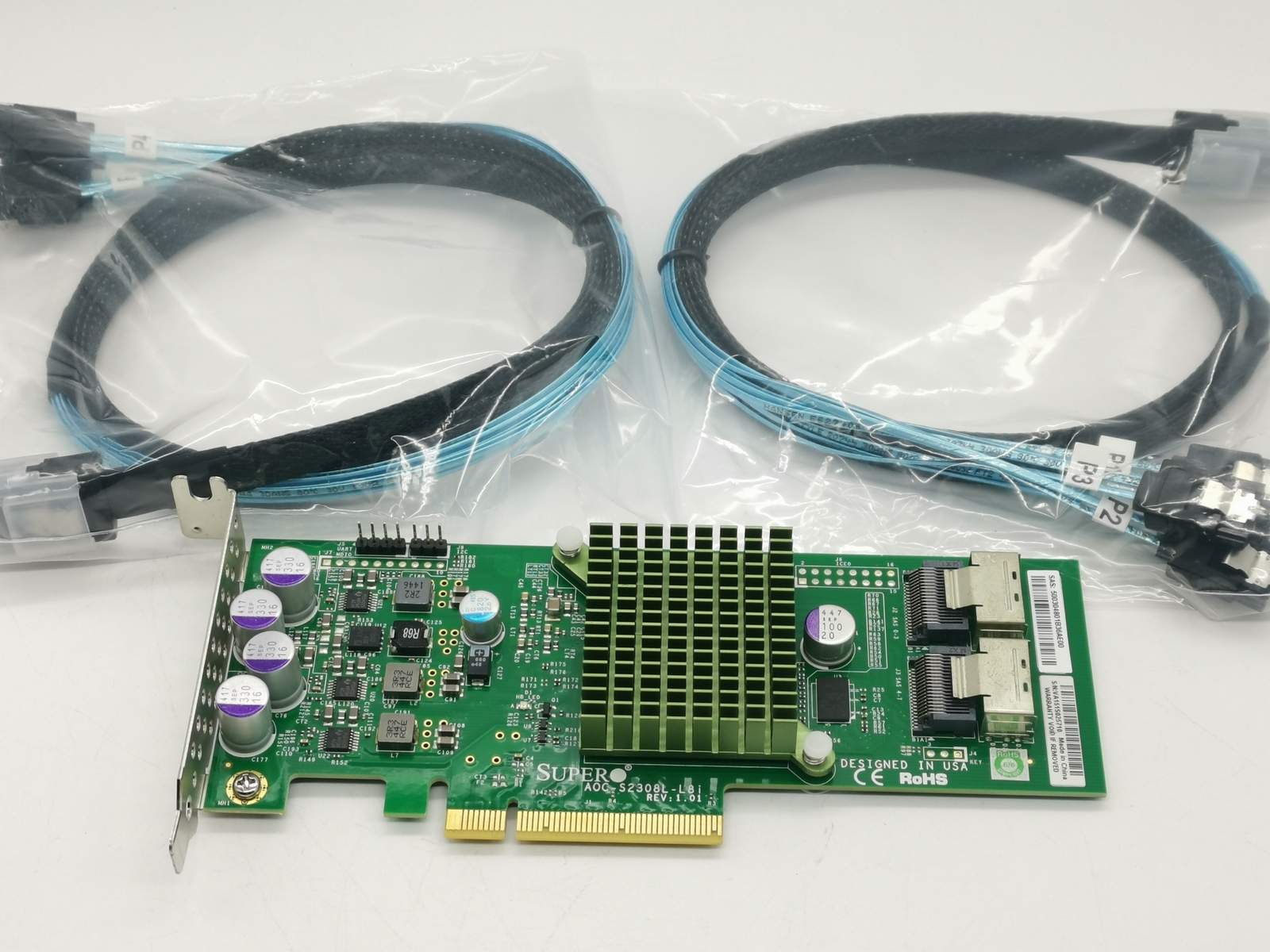 SuperMicro 9207-8I PCI-E 3.0 8 Ports IT Mode PCIe 6Gb/s + 2* SFF8087 SATA Cable