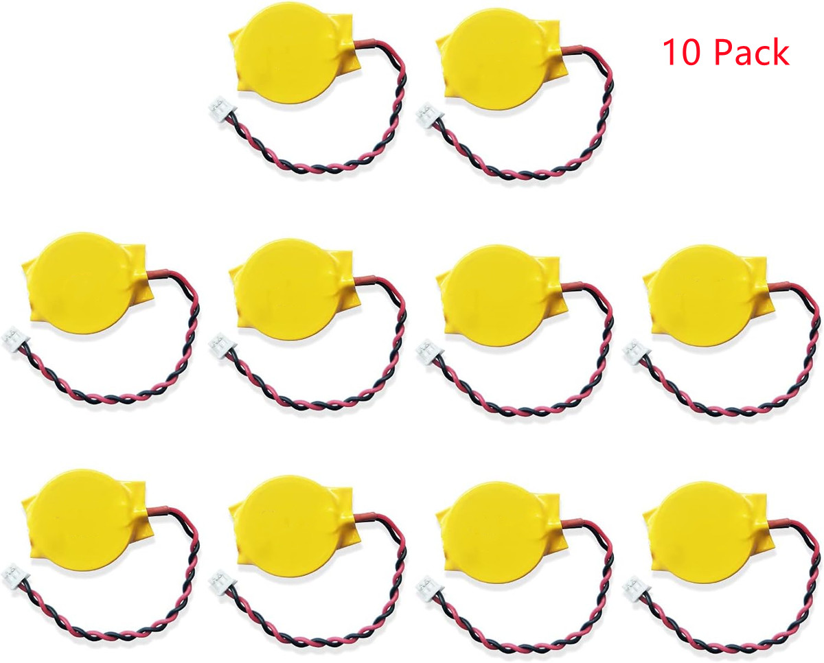 10x RTC Two Pin BIOS CMOS Battery for Intel NUC mini PCs Laptop Reserve Backup