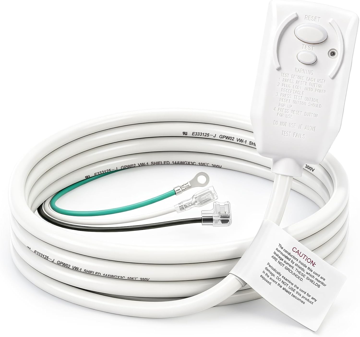 LCDI Power Cord Plug Replacement for Air Conditioner 120V 15A 7.5FT Cable