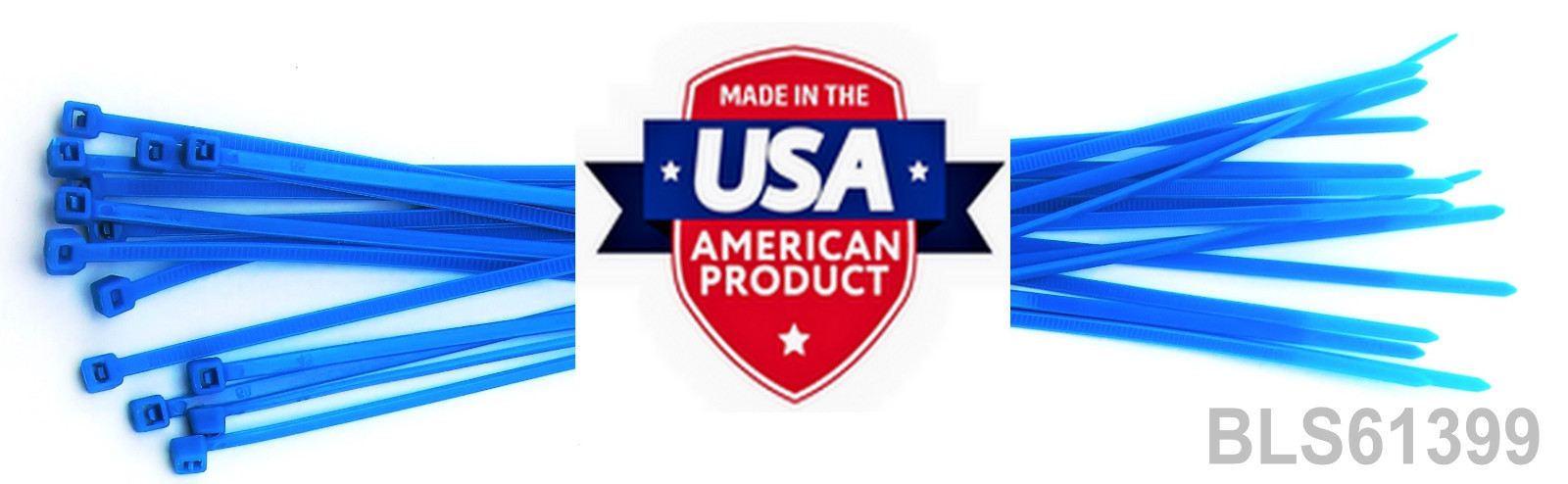 100 USA Made TOUGH TIES 9" inch 40lb Nylon Tie Wraps Wire Cable Zip Ties Blue