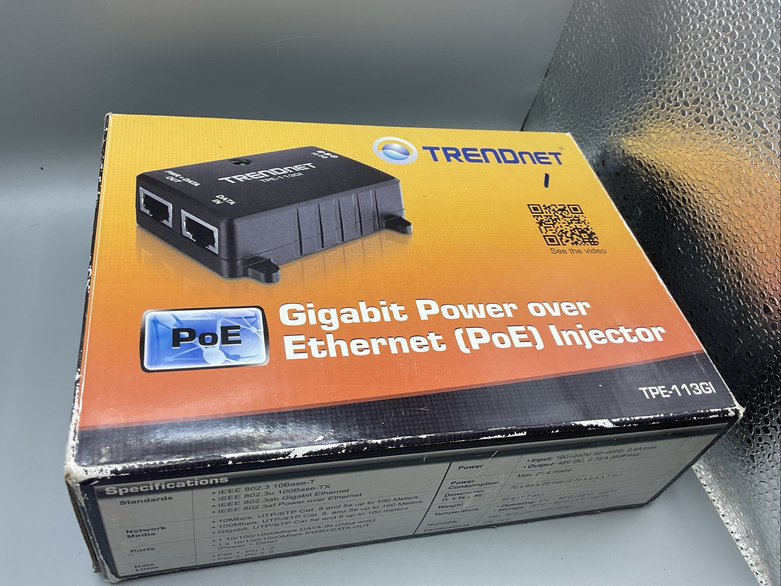 Trendnet TPE-113GI Gigabit POE Injector Open Box See Photos For More Description