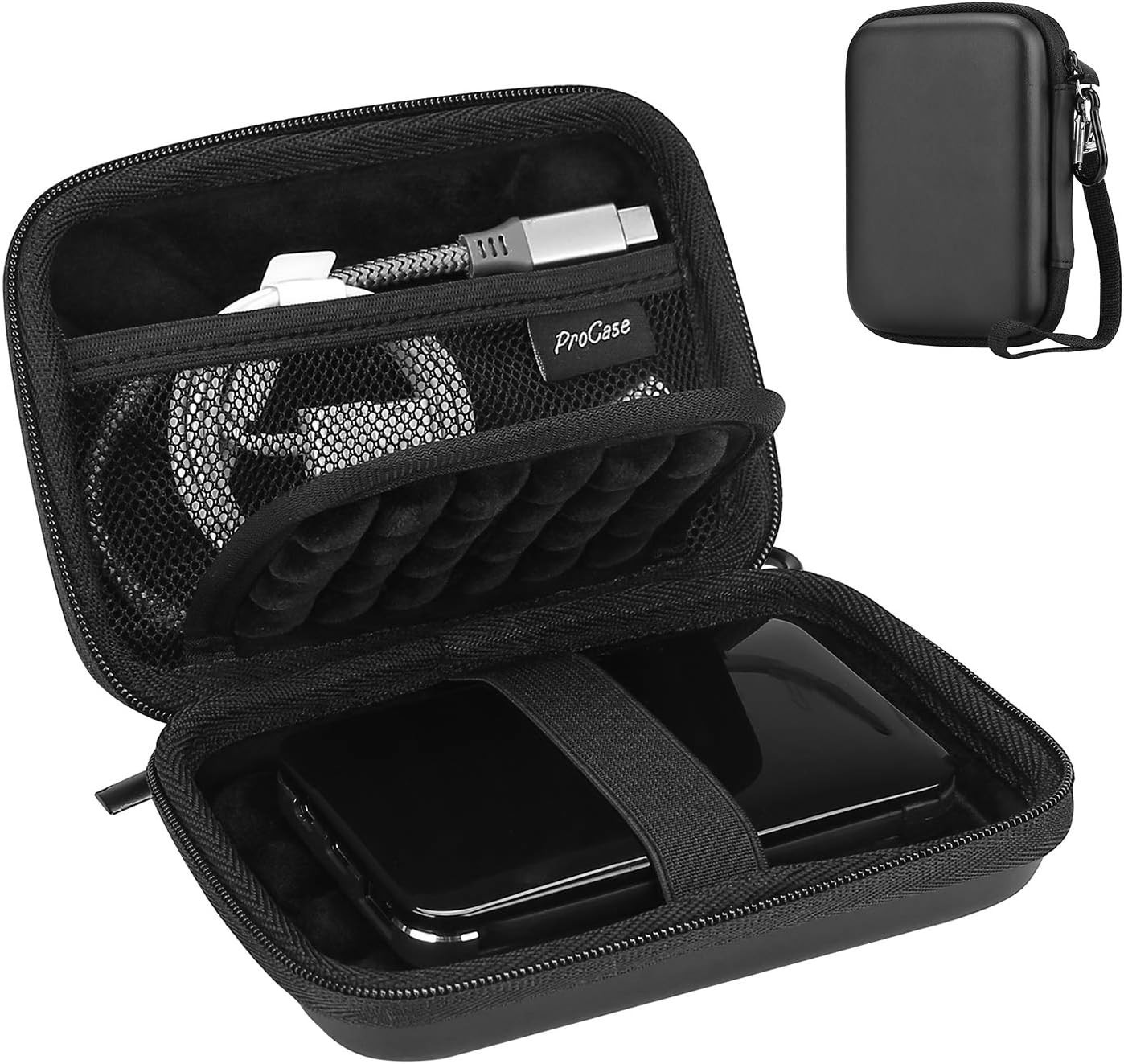 High-Quality 2.5" HDD/SSD Waterproof Case with Soft Lining and Storage Pockets