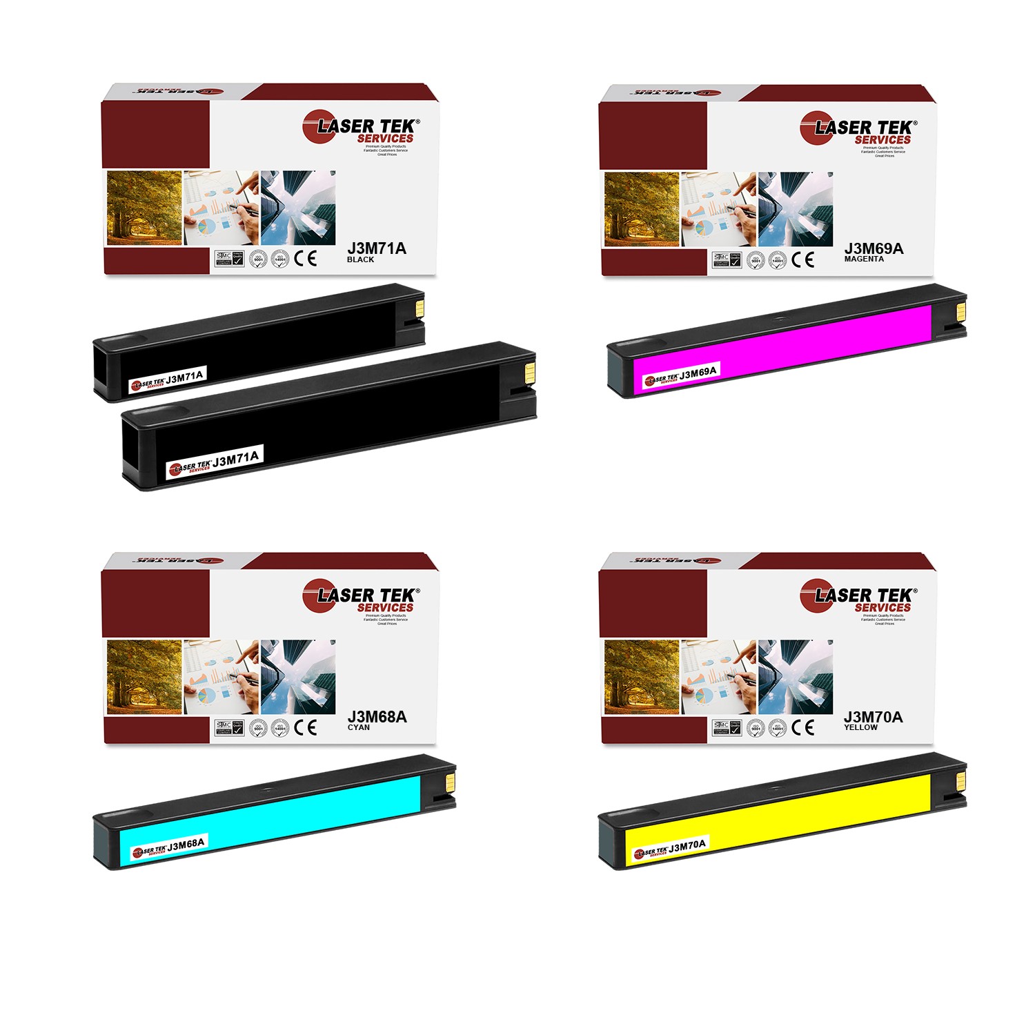 5Pk LTS 981A BCMY HY Compatible for HP PageWide Enterprise 556dn 556xh Ink