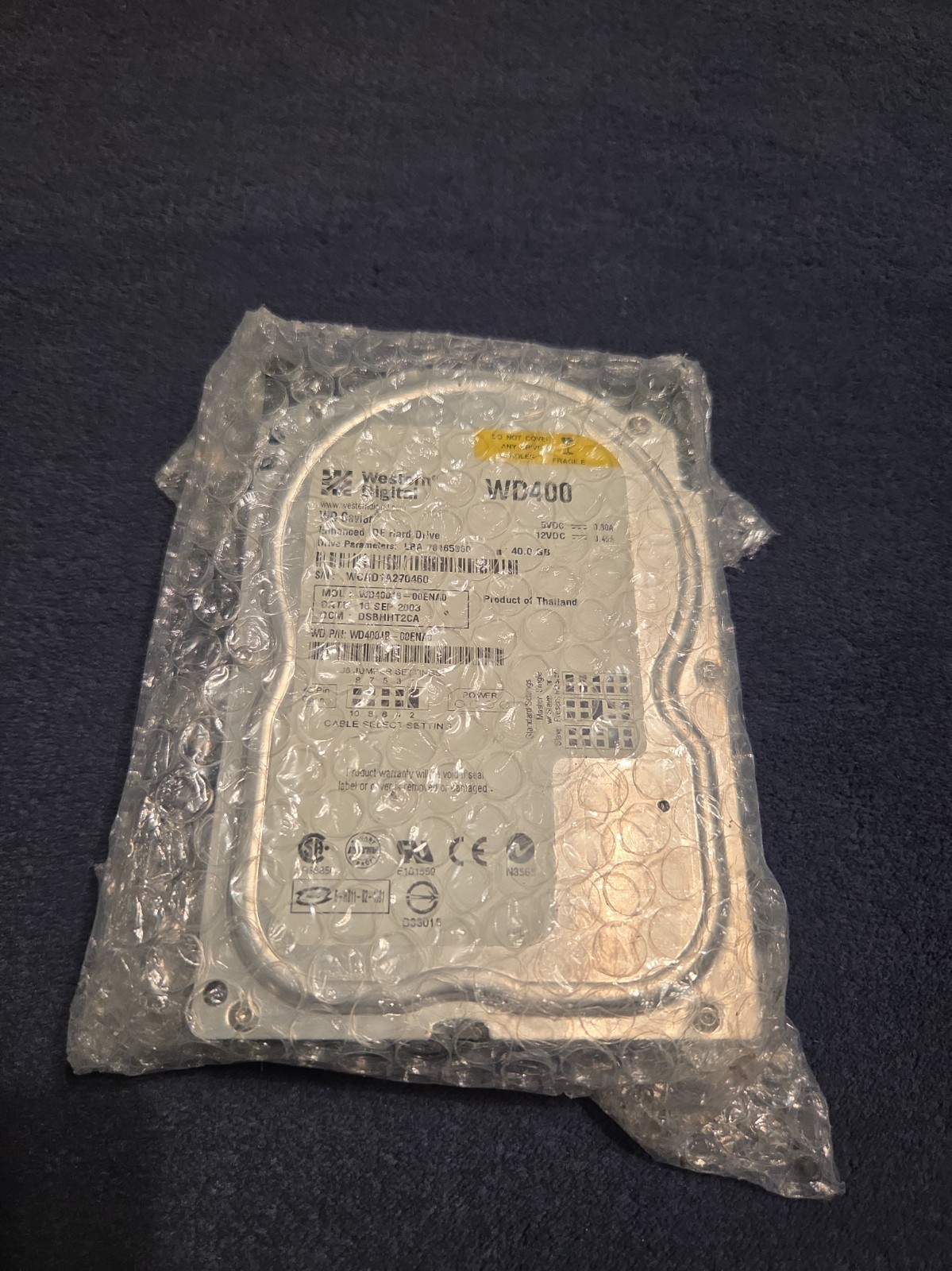 WESTERN DIGITAL WD400JB-00ENA0 40GB IDE HARD DRIVE  DCM: HSBHCTJCH