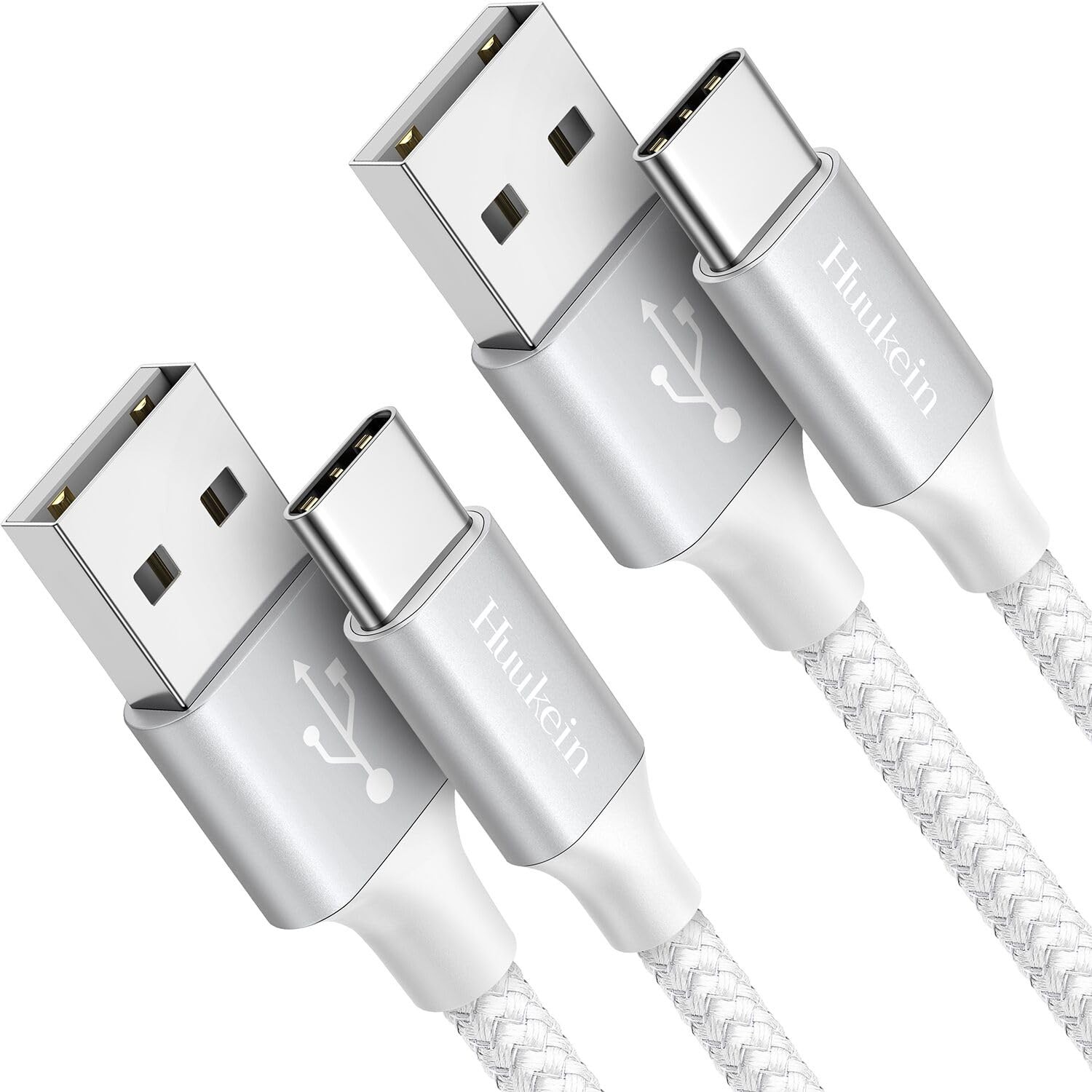 Huukein USB C Cable 3ft, 2 Pack A to C Carplay for White