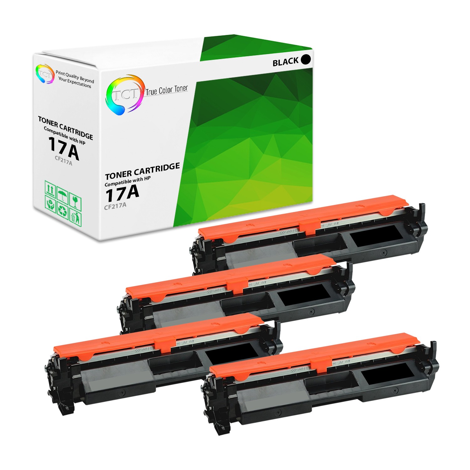 4Pk TCT CF217A 17A Black For HP M130fw M130fn M130nw M102w Compatible Cartridge