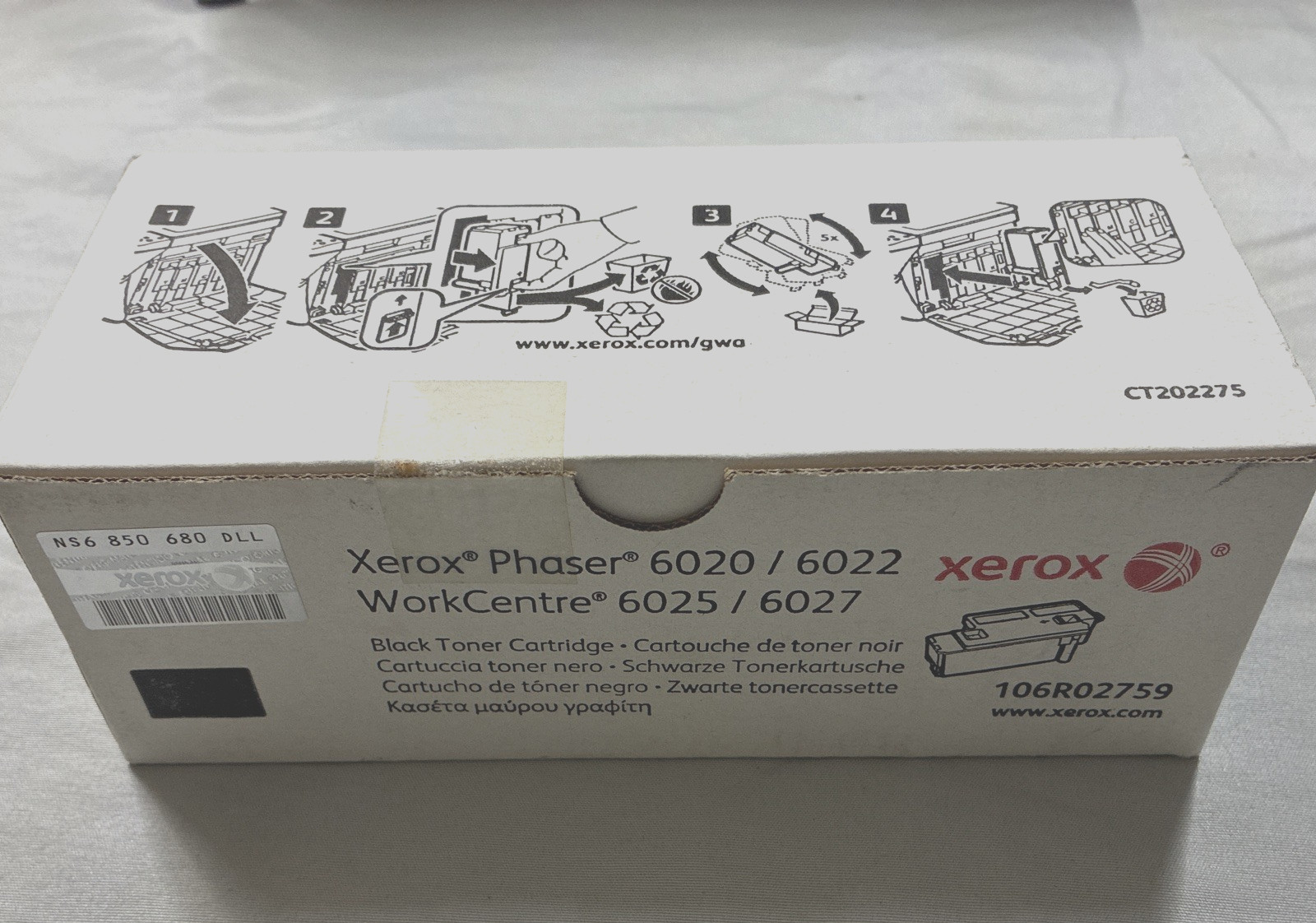 Xerox Phaser Toner Cartridge 6020/6022 WorkCentre 6025/6027 BLACK New Sealed