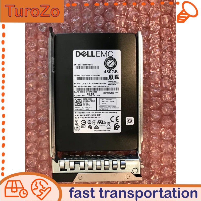 KCT7J, MTFDDAK480TDS New Dell EMC Micron 480GB 6Gbps SATA 2.5" SSD G14 KIT