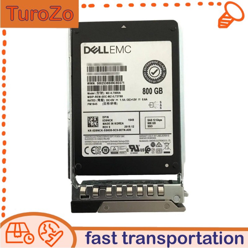0D9NCK D9NCK DELL EMC 800GB 12Gb/s SAS 2.5" Server SSD 14/15/16G KIT New
