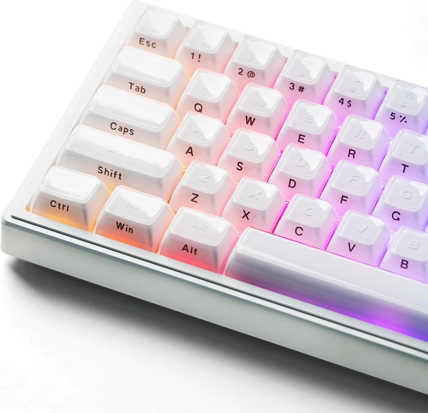 White Jelly Keycaps 3.0, Shine through Keycaps
