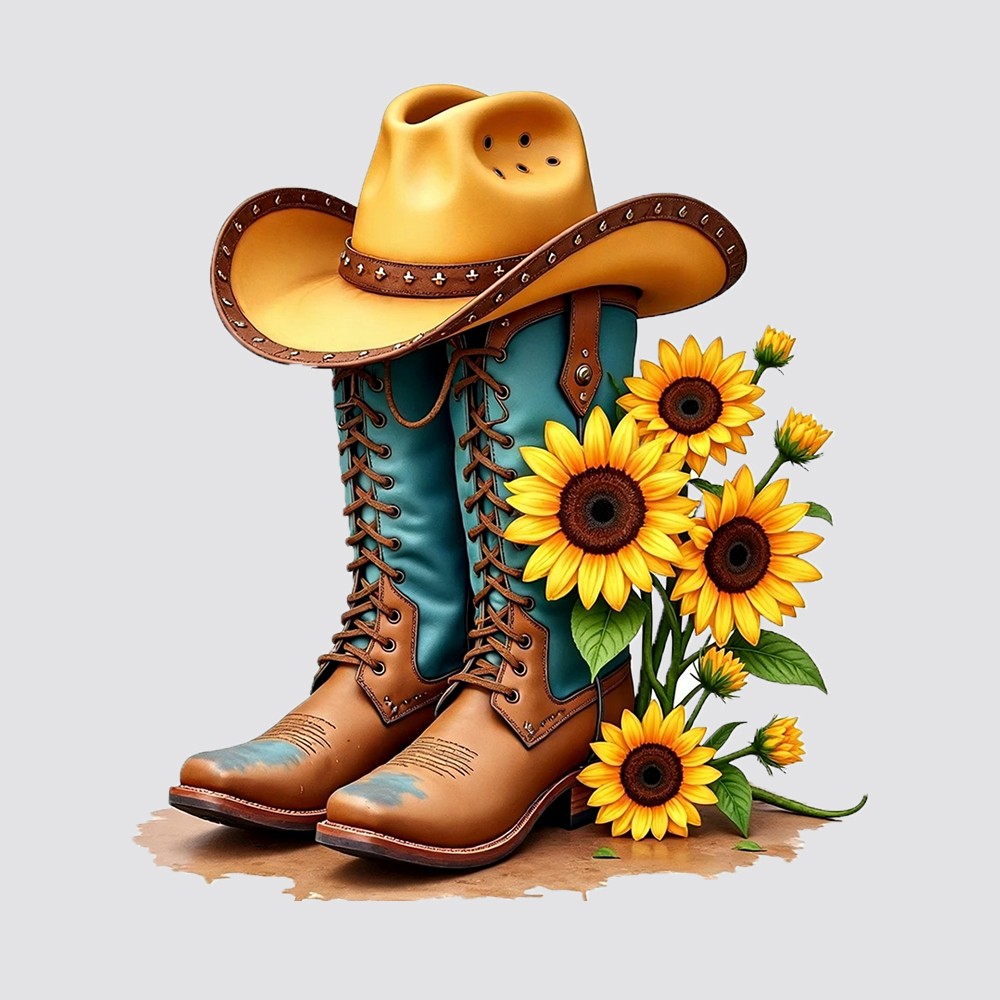 Cowboy Boot Stickers Vinyl Customizable Self-adhesive for Window Laptop Wall UE