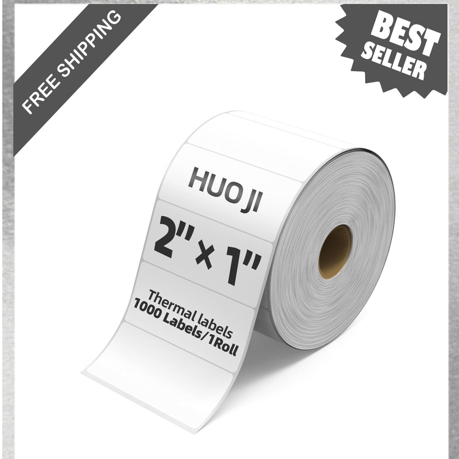 2x1 Thermal Labels Roll 1000 Pack White Waterproof Barcode Shipping Labels