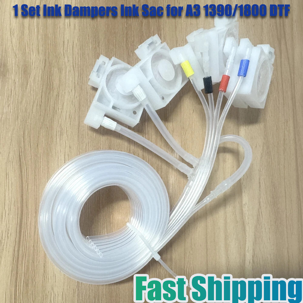 1 Set Ink Dampers Ink Sac For A3 1390/1800 DTF T-shirt Printer 6Pcs with tube