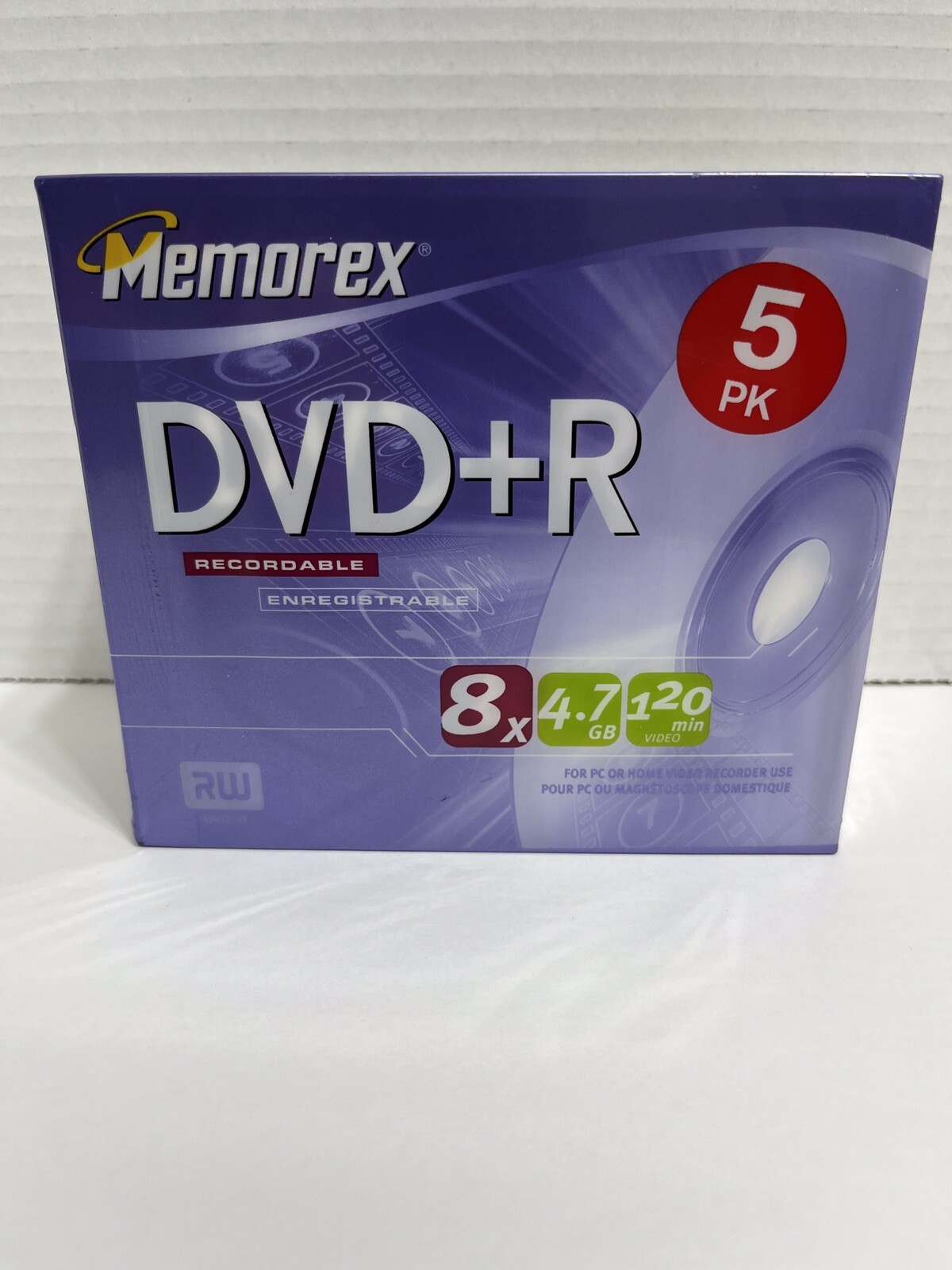 Memorex  DVD+R 5 Pk New 120