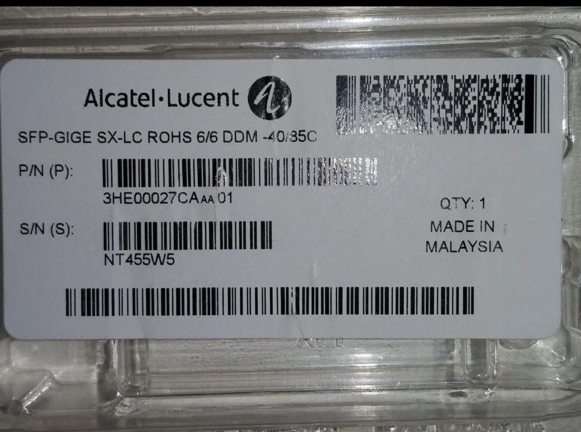3HE00027CA ALCATEL LUCENT New Factory Sealed SFP Transceiver Module