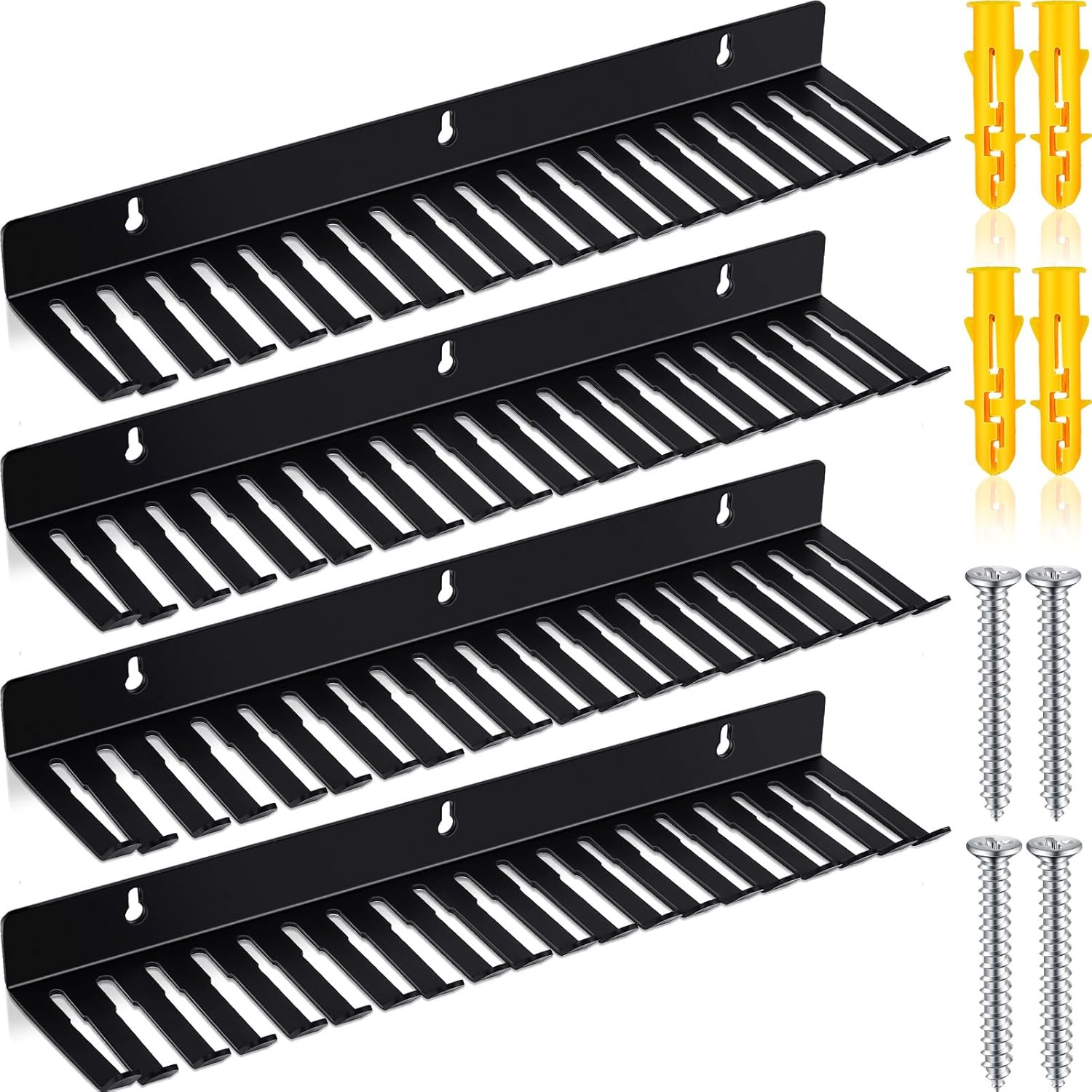 4 Pcs Wall Mountable Cable Hanger Cord Rack Organizer