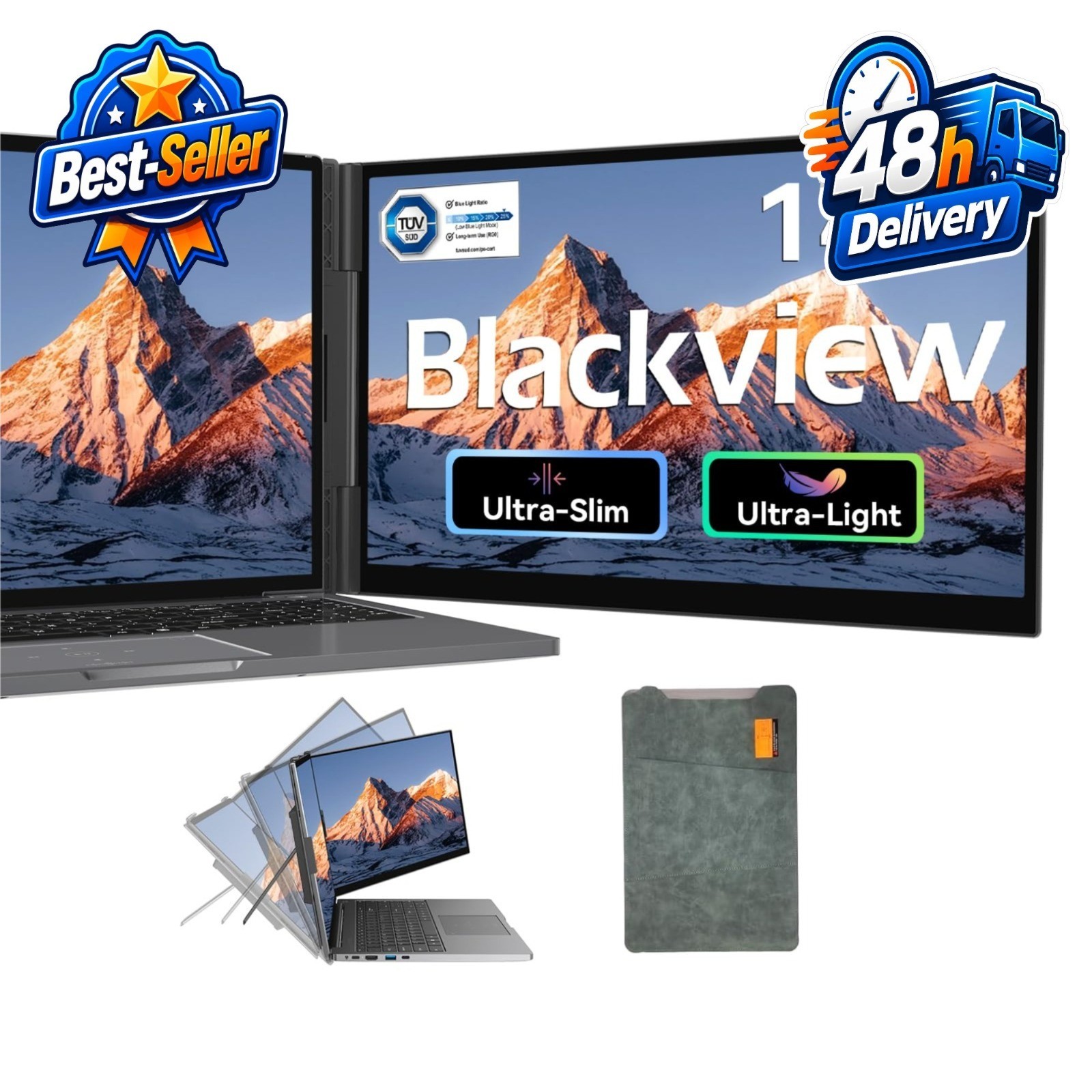 Blackview 14" FHD 1080P IPS Portable Laptop Monitor Extender