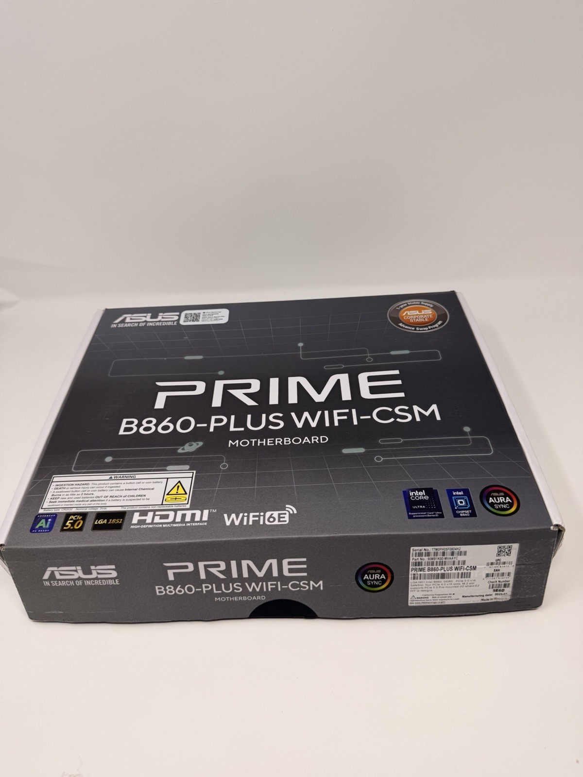 ASUS PRIME B860-PLUS WIFI-CSM DDR5 ATX Motherboard for Intel Core Ultra Series 2
