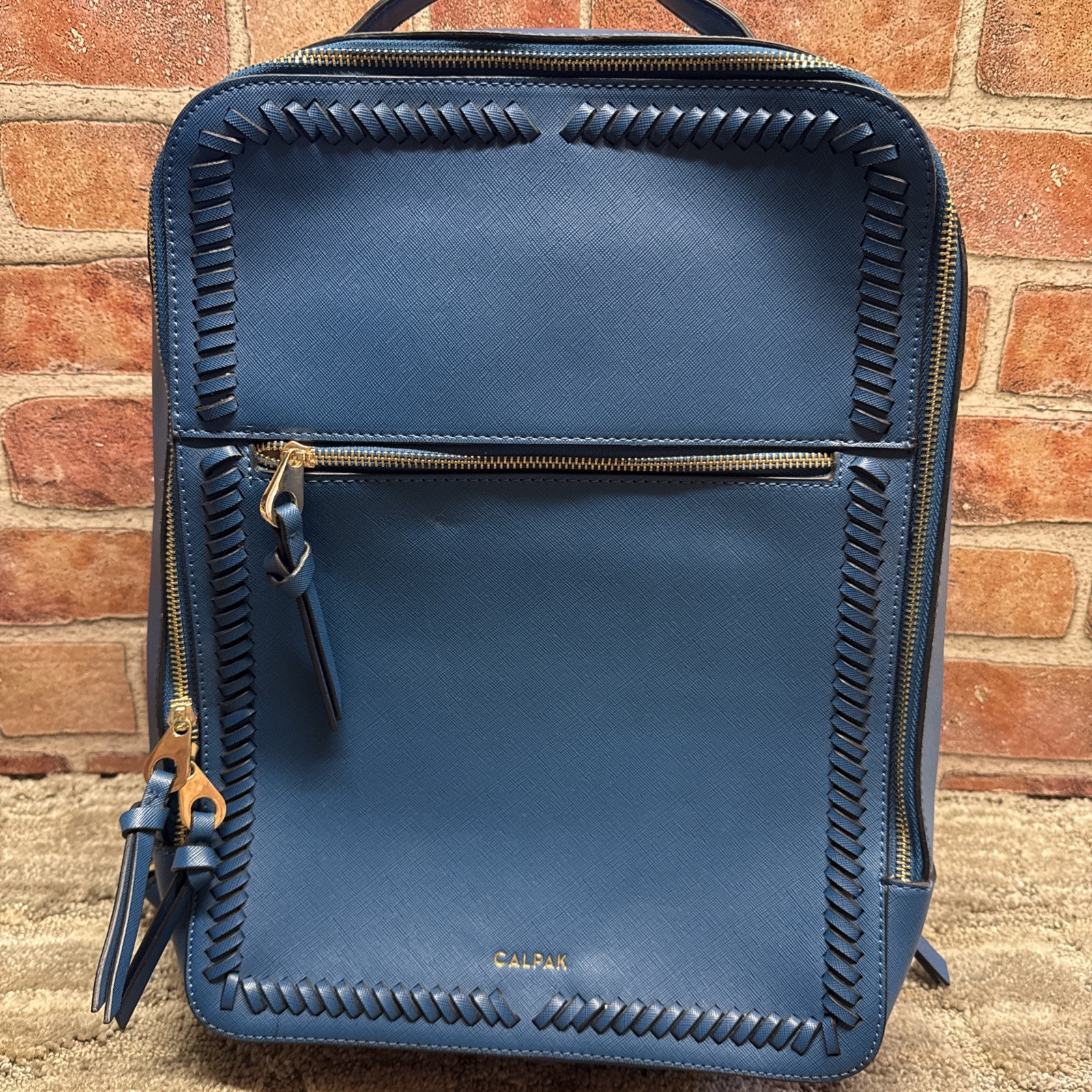 CALPAK Kaya Teal Blue Laptop Backpack 15" Laptop Size In Good Condition