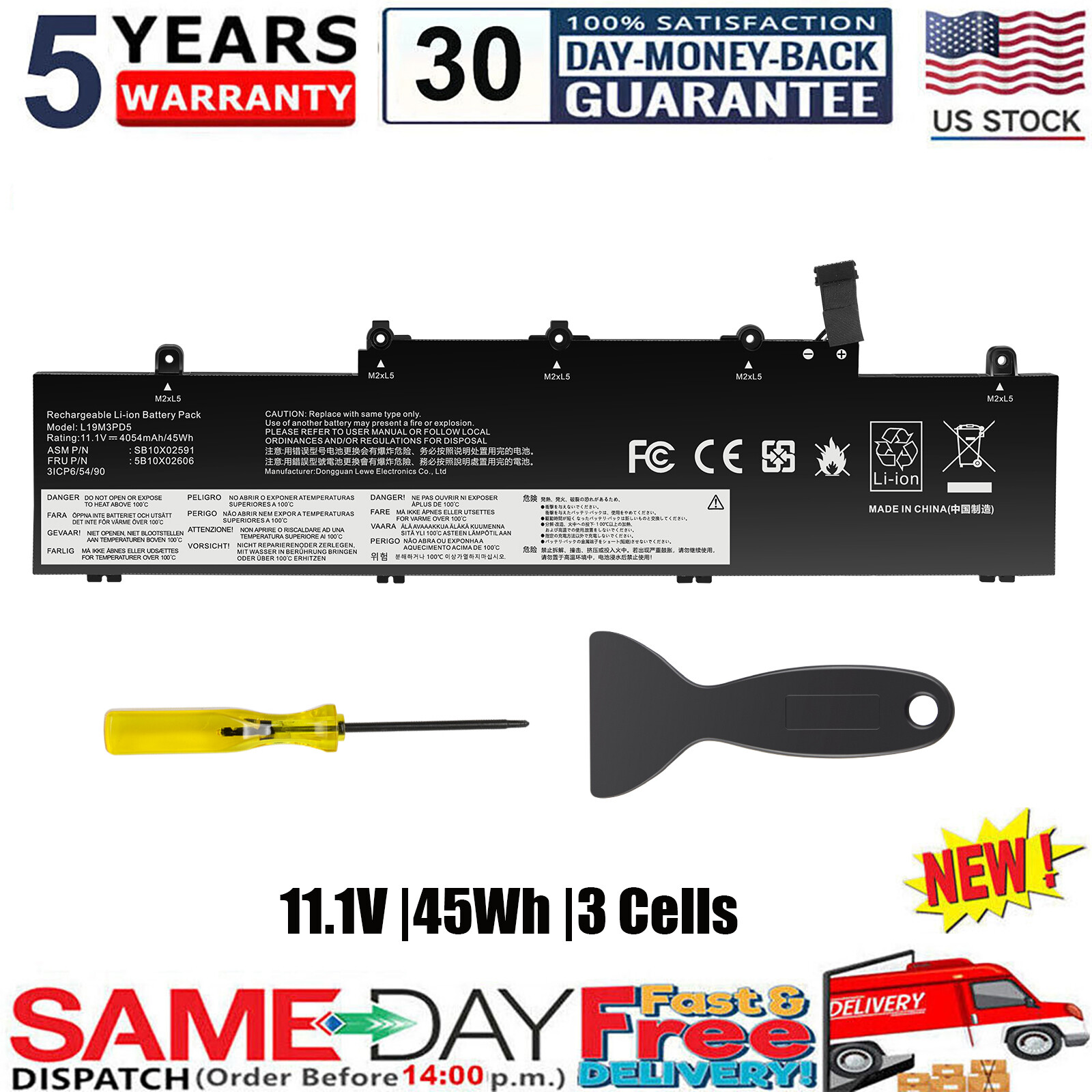 L19C3PD5 L19D3PD5 L19M3PD5 L19L3PD5 Battery for Lenovo ThinkPad E14 E15 Gen 2