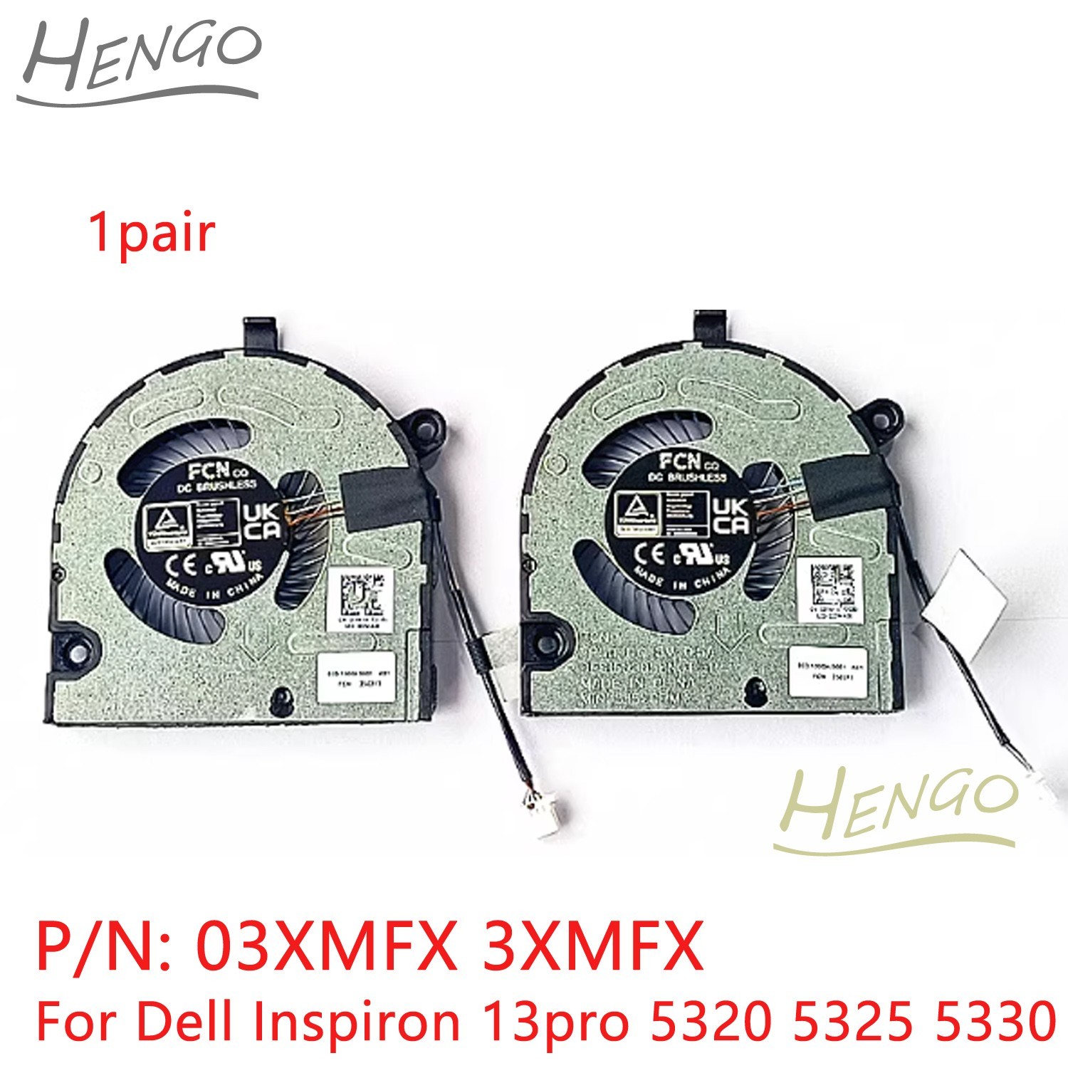1pair New For Dell Inspiron 13pro 5320 5325 5330 Laptop Cooling Fan 03XMFX 3XMFX