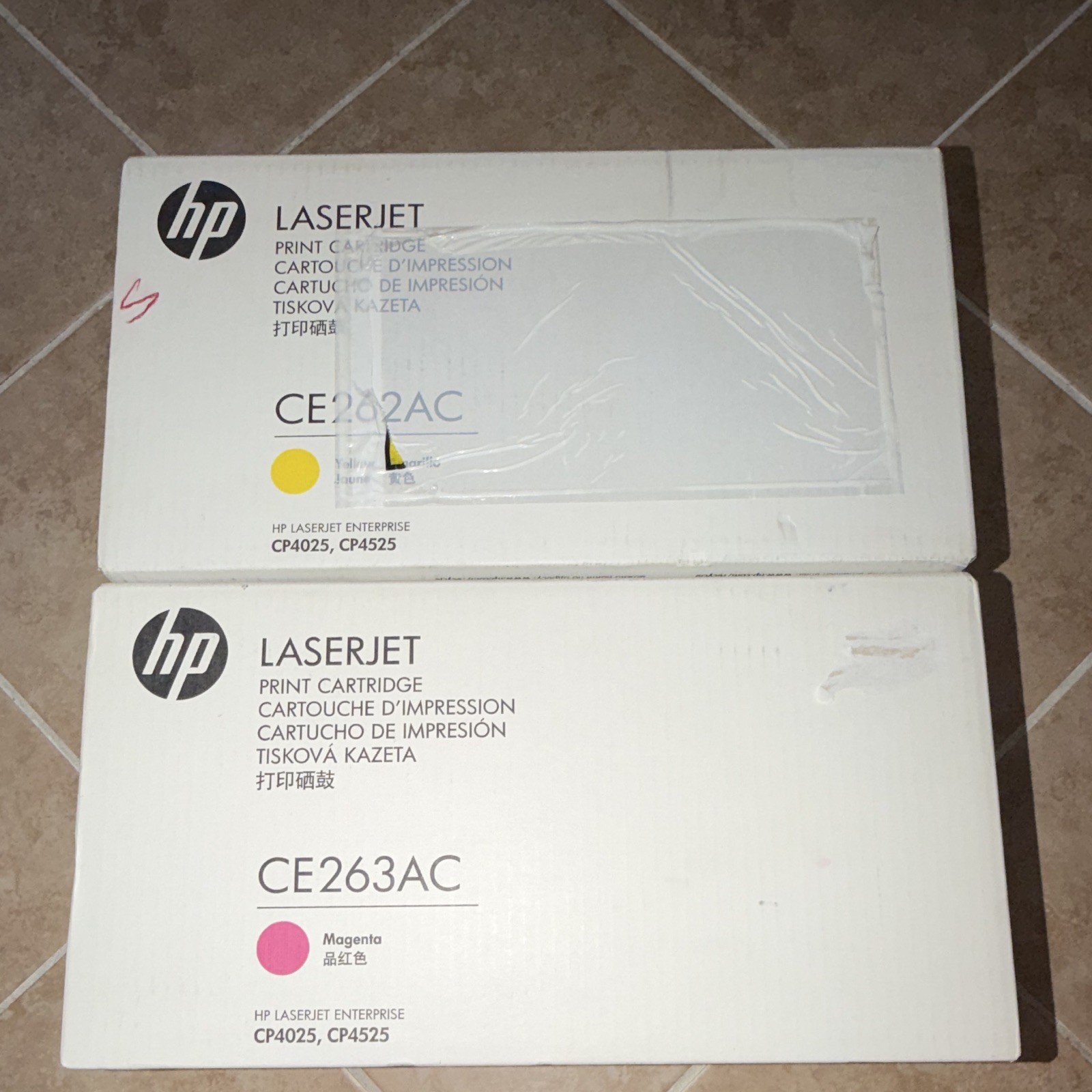 HP Genuine Laser Toner CE262AC/CE263AC Yellow Magenta for CP4025 CP4525