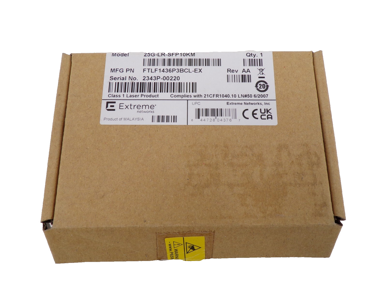 Genuine Extreme 10504 25G-LR-SFP10KM  25G SFP28 Optical Transceiver w/10KM Reach