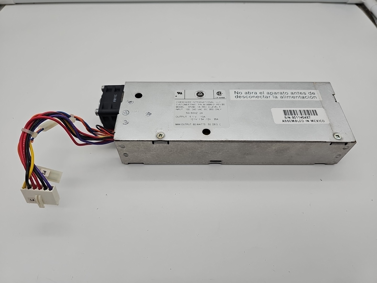 Cherokee International SP290 P/N 34-0698-01 Cisco 3620 Router 60W Power Supply