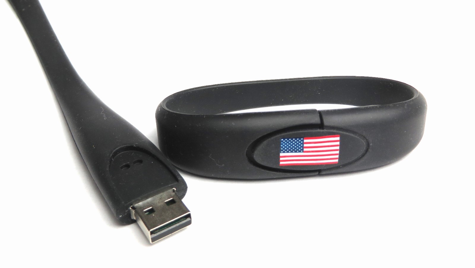 4 GB Flag USB Wrist Band Flash Drive Black OR Blue Silicone Bracelet