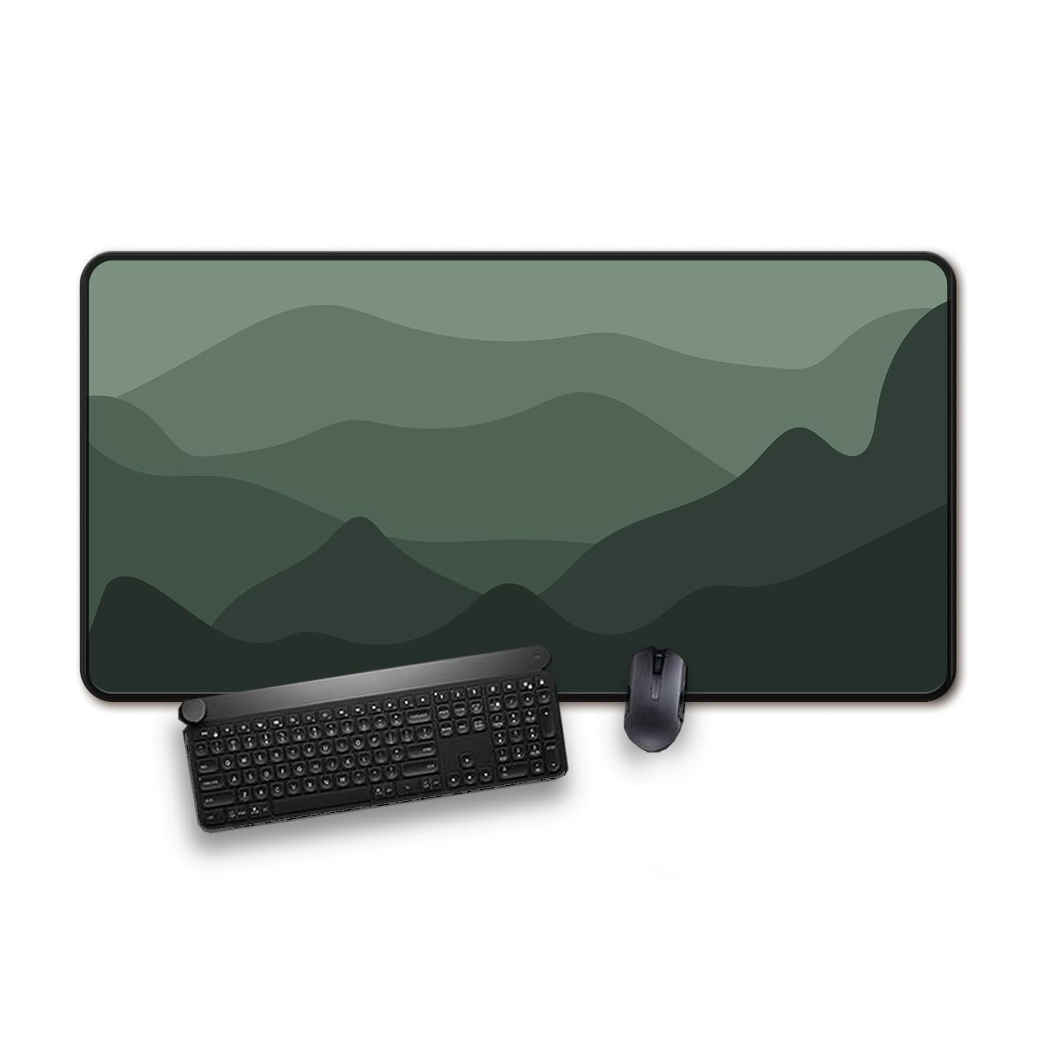 Large Gaming Desktop Pad with Mountain Landscape Design, Extended Desktop Mat...