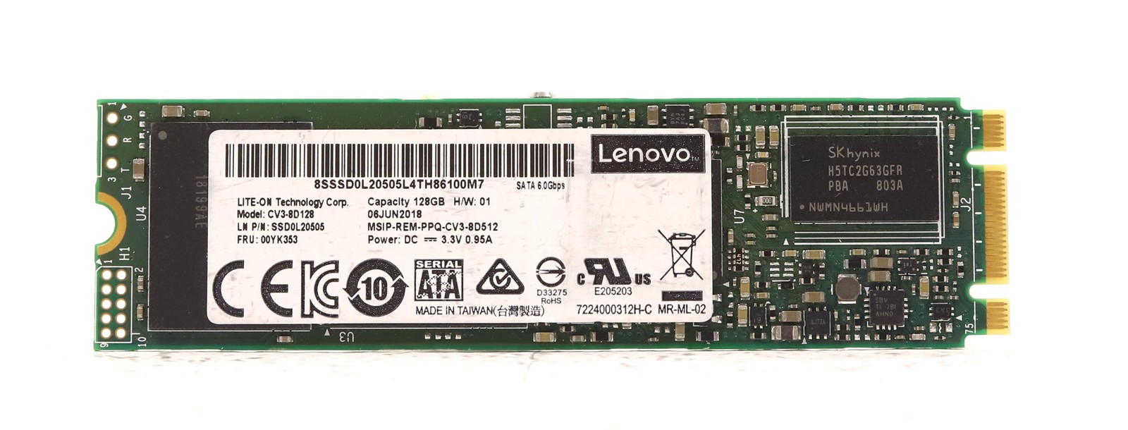 Lenovo CV3-8D128 128GB M.2 2280 6Gb/s SATA Server SSD FRU P/N: 00YK353 Tested