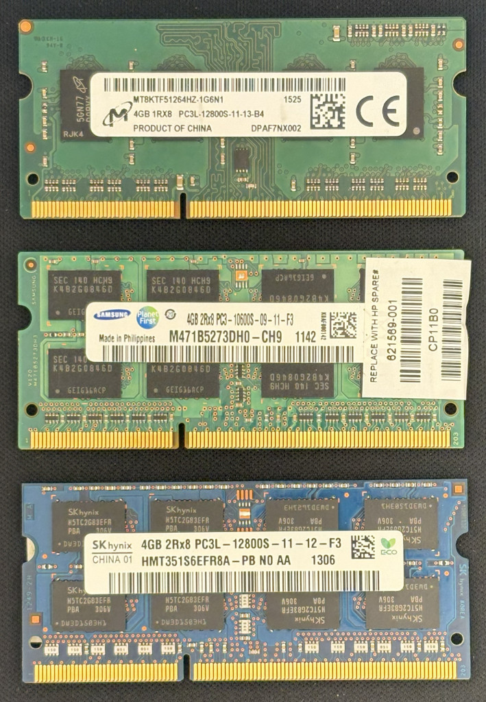 12GB Lot 3x4GB DDR3 DDR3L 1333 1600 Laptop SODIMM RAM Crucial Samsung Hynix