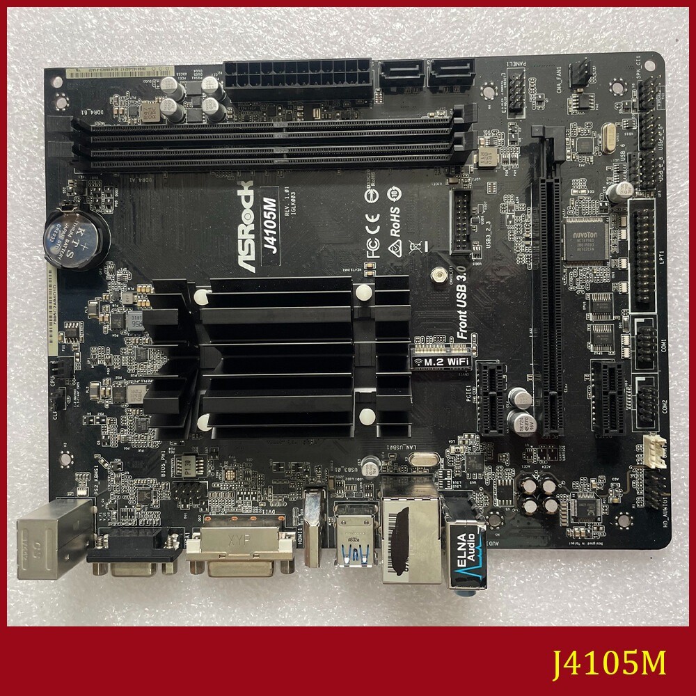 FOR ASROCK J4105M DDR4 *2 8GB D-Sub DVI-D HDMI Micro ATX Motherboard Test OK