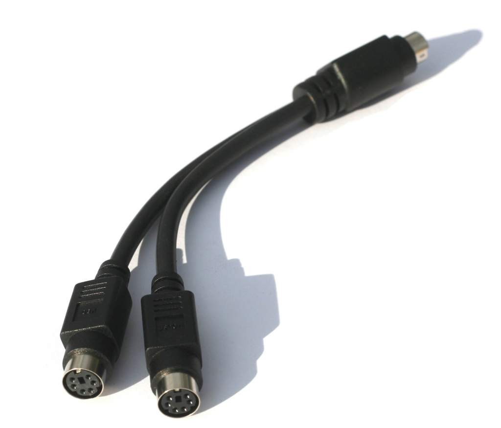 PS2 Splitter Mouse-Keyboard Adapter for IBM COMPAQ TOSHIBA DELL MiniDin-6