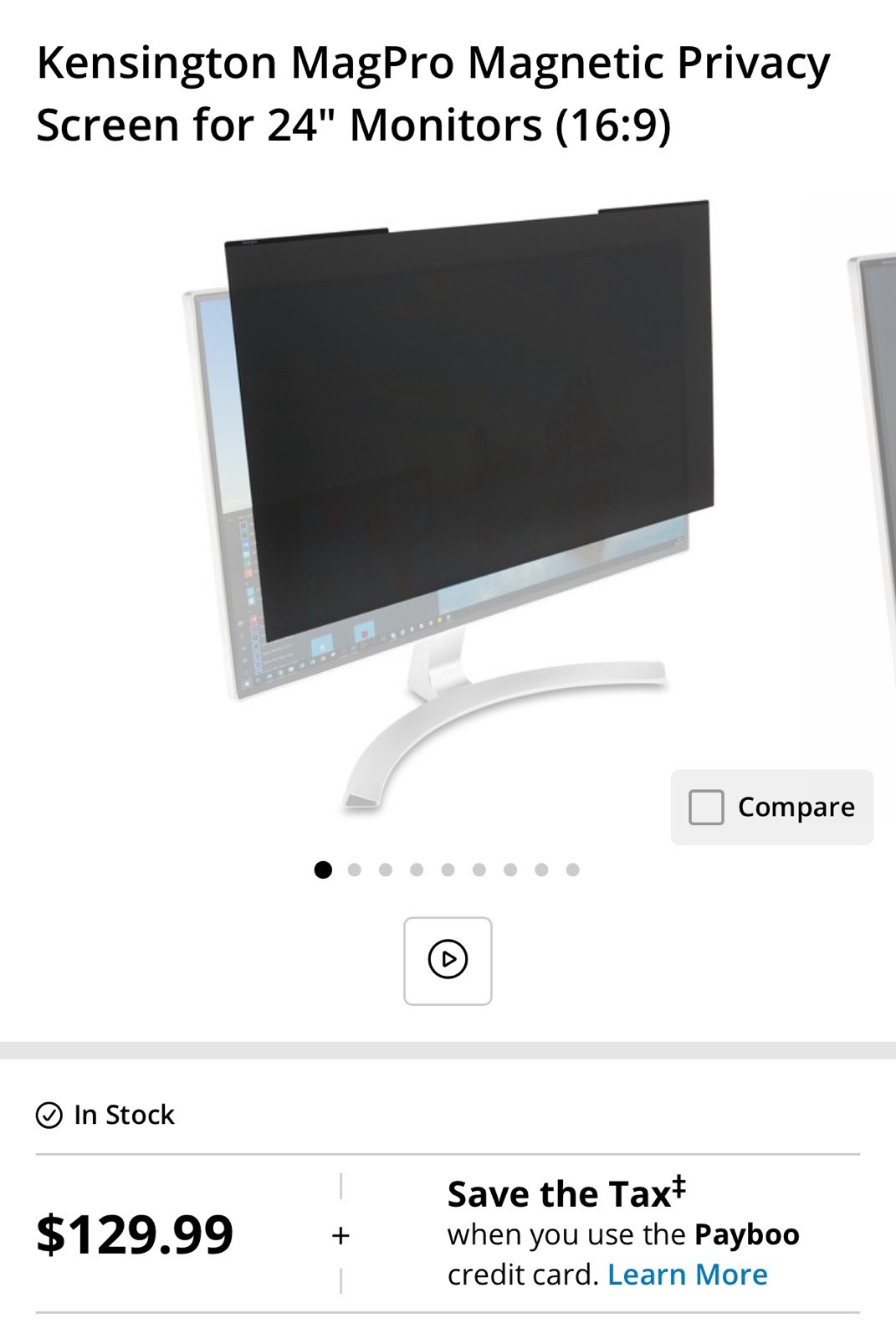 Kensington MagPro Magnetic Privacy Screen 24”